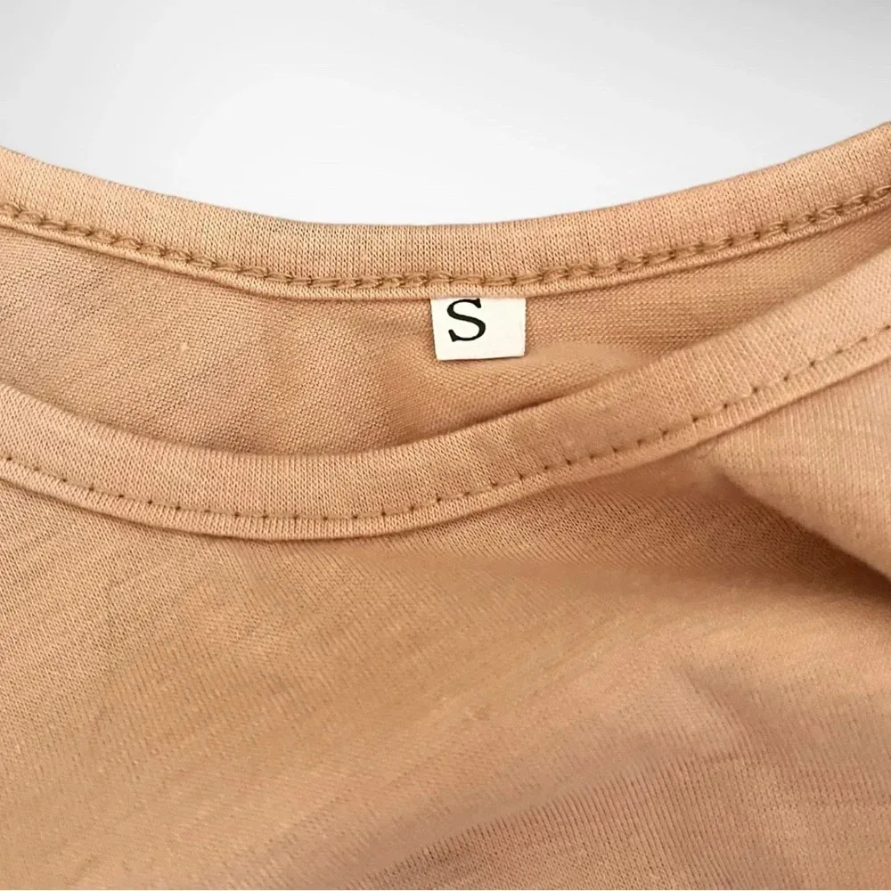 Women's Khaki Round Neck Relaxed Fit‎ Sleeveless Tunic Lace Trim Small | GUC - Image 6