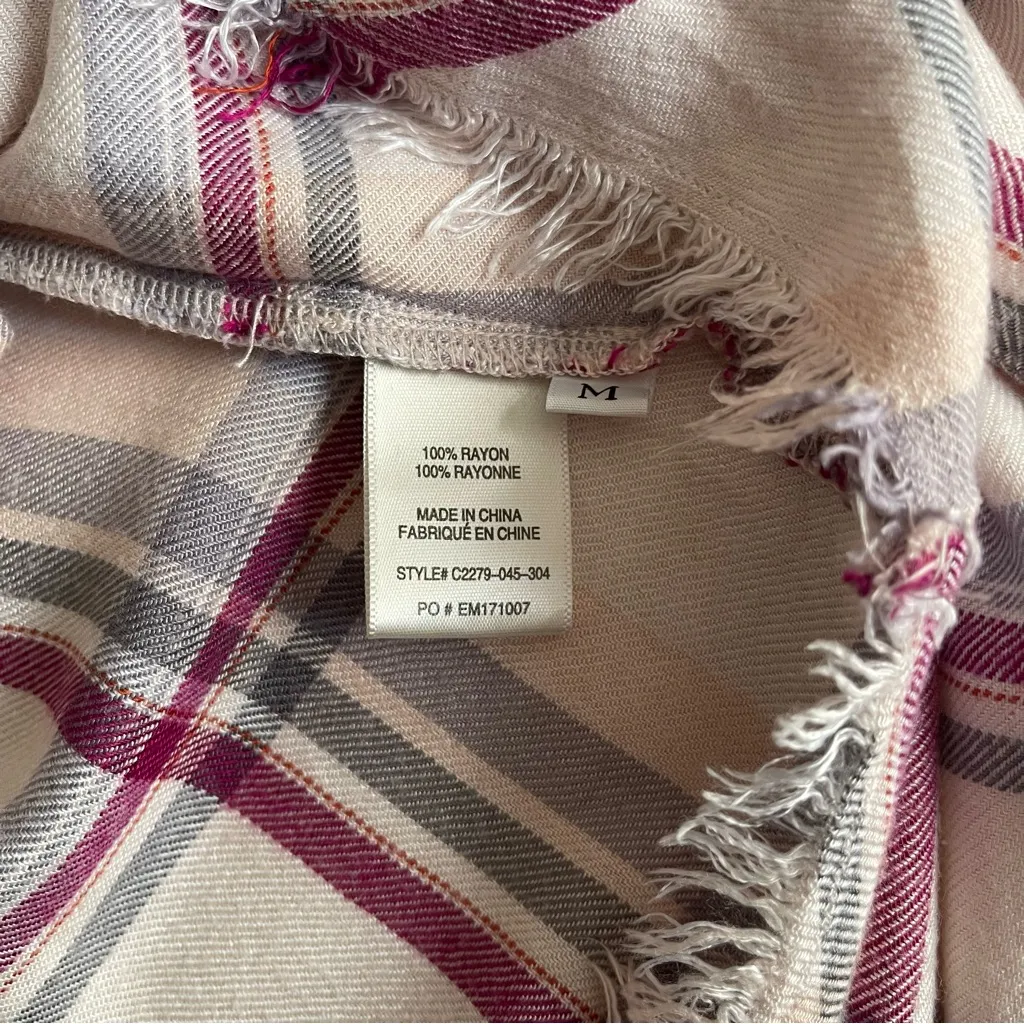 Cloth & Stone White and Pink Relaxed Button Down Shirt - Image 4