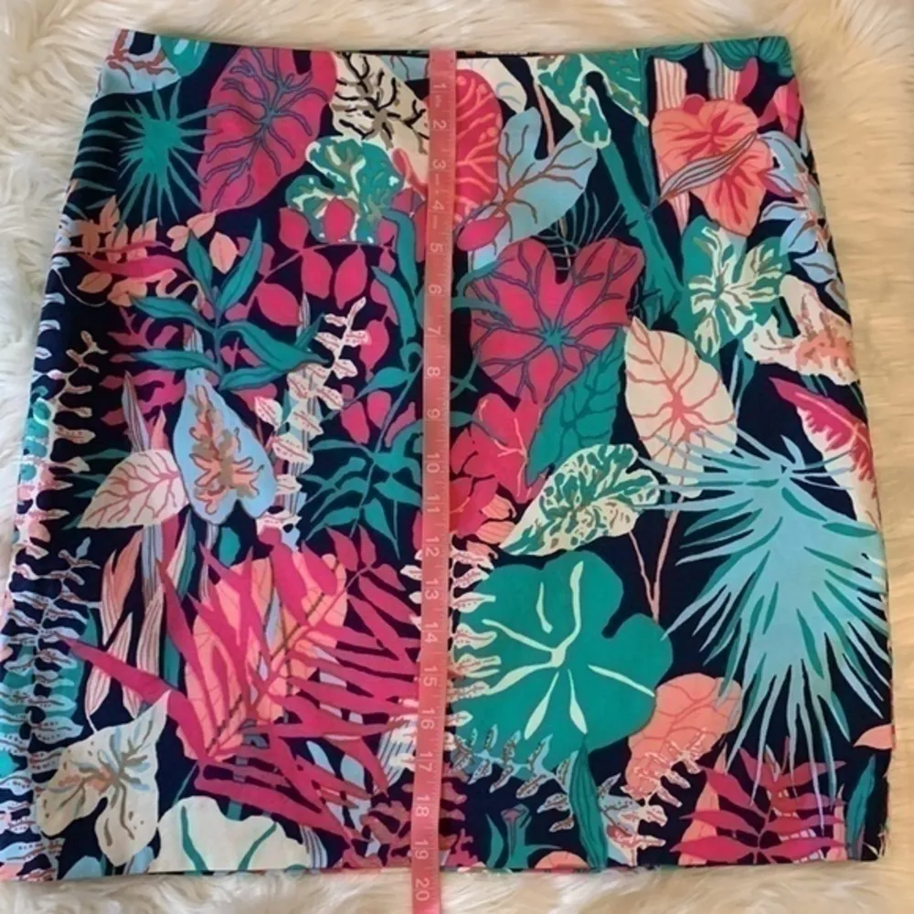 Talbots vibrant floral stretch cotton skirt fully lined side zip 10P - Image 6