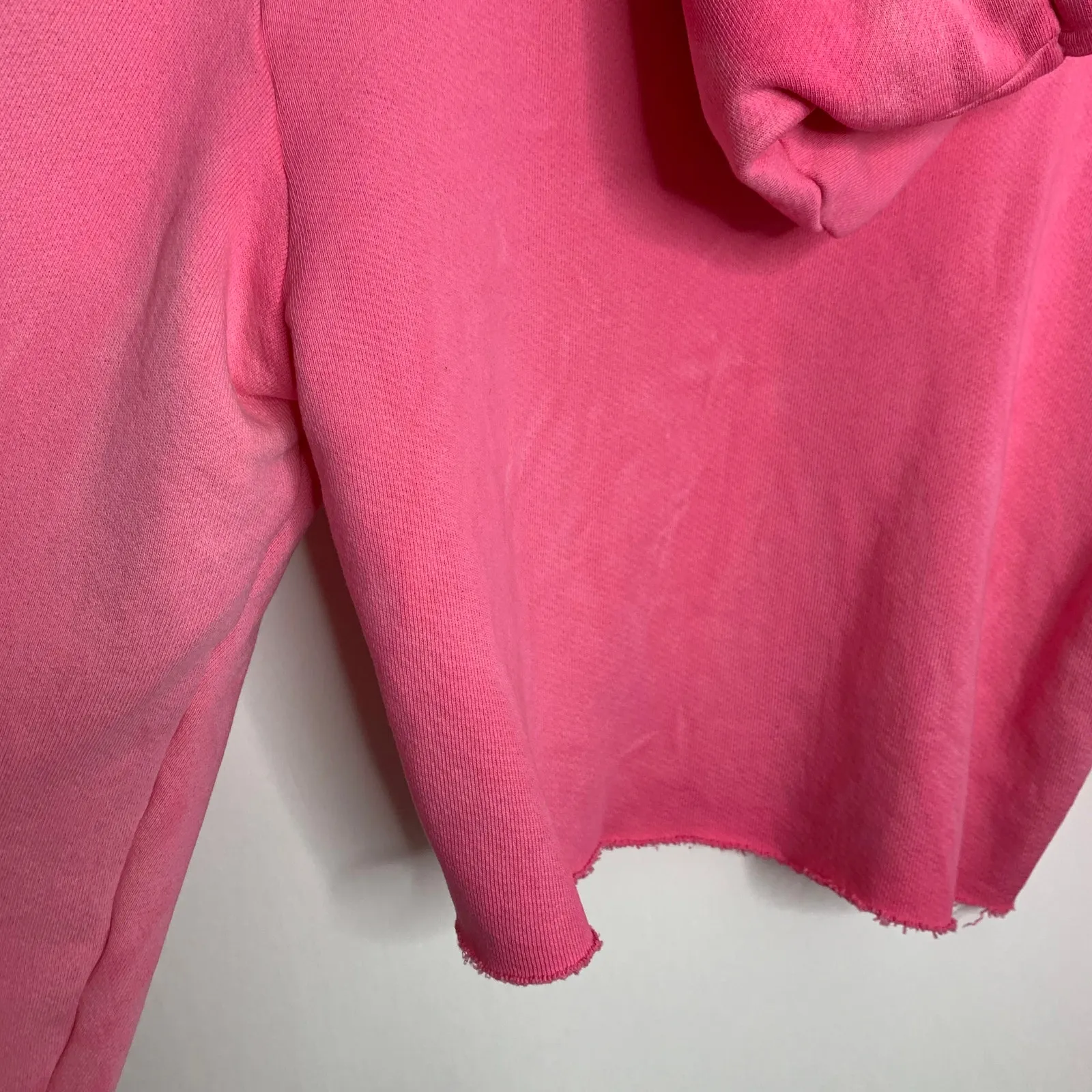 COTTON CITIZEN Brooklyn Crop Zip Hoodie In Hot Pink Mix Womens Medium - Image 5