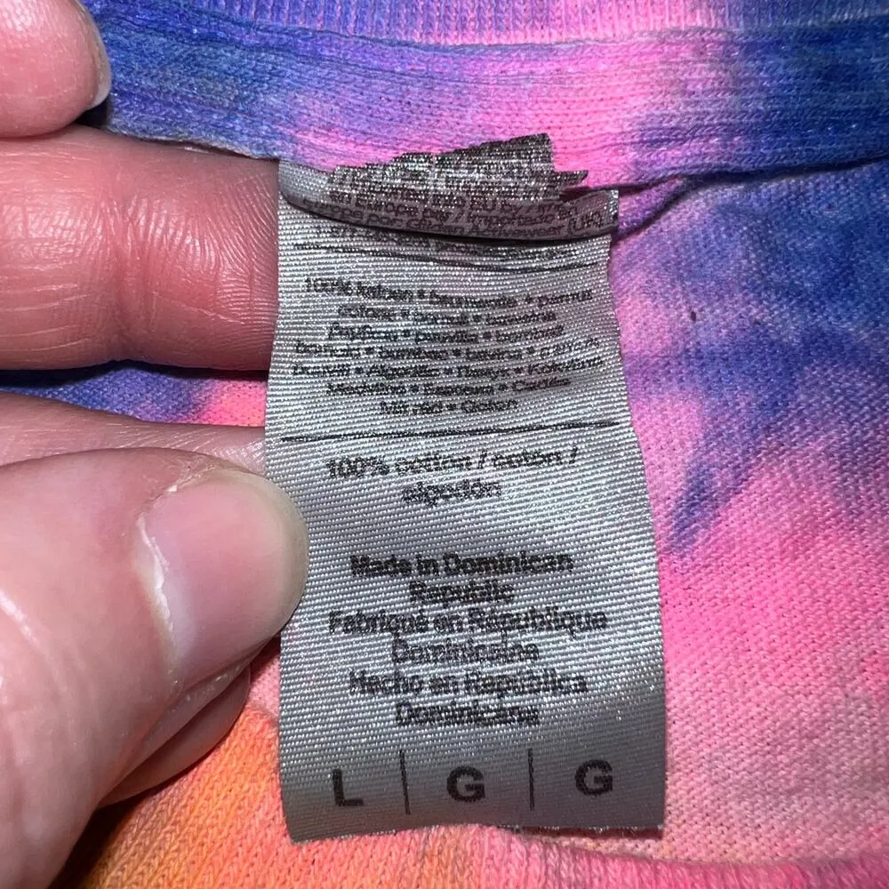 Pigeon Forge Tennessee Tie Dye T Shirt Top Blue Pink Yellow Green Large - Image 5