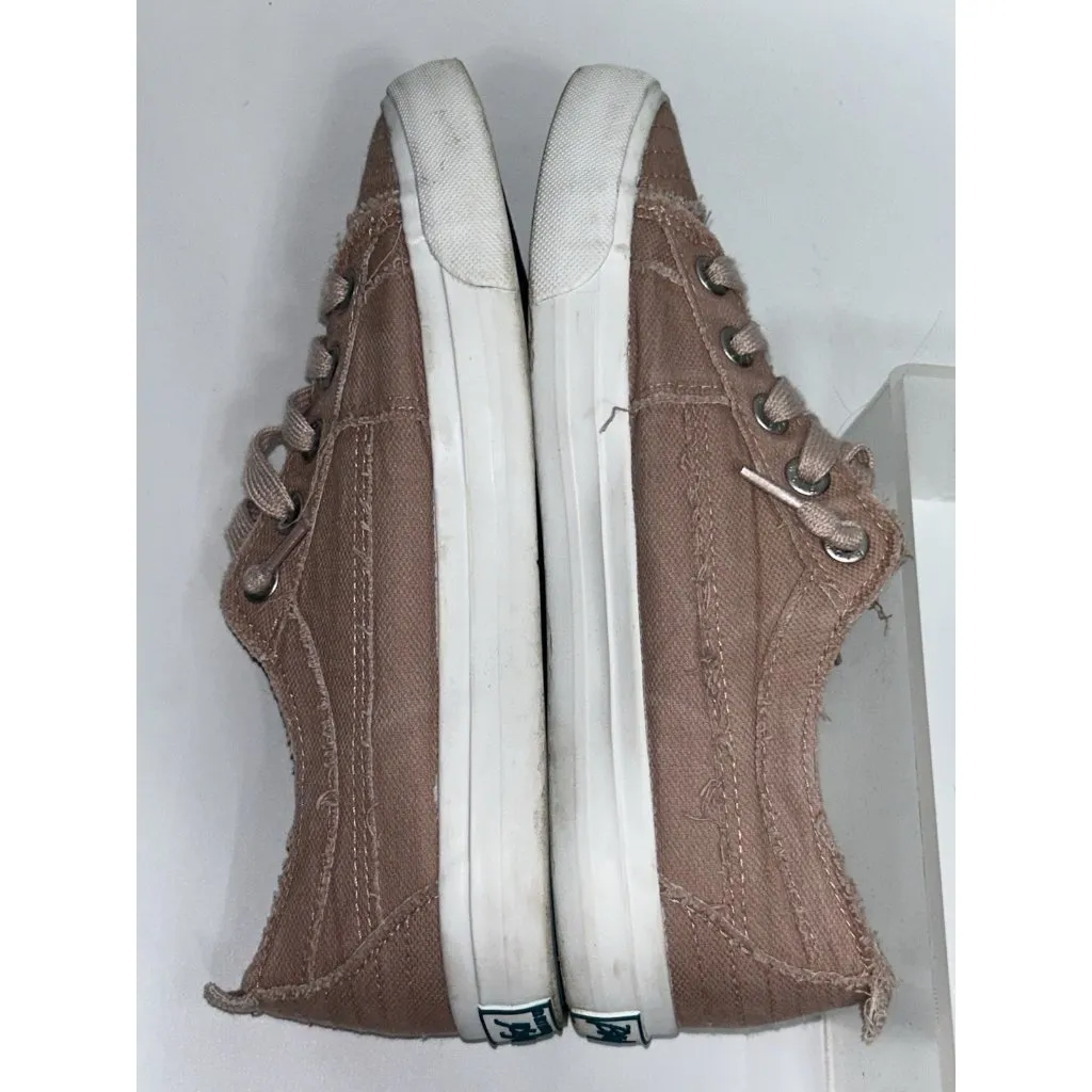 Blowfish Malibu Canvas Low Top Sneakers Shoes 7.5 Mauve Floral Embroidered Pink - Image 5