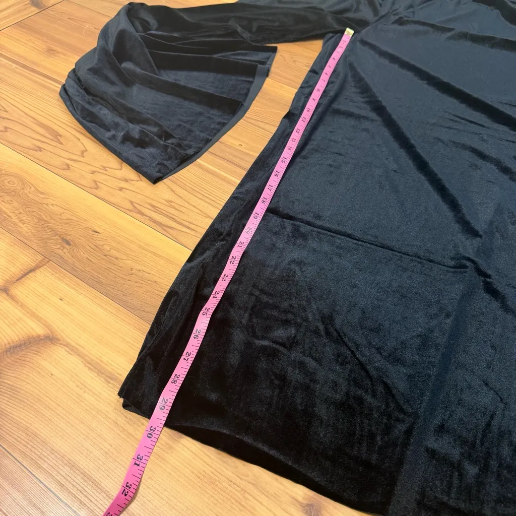 Zenana Velvet Black High Rise Stretchy Pull On Wide Leg Pants Raw Hem 2X New - Image 7