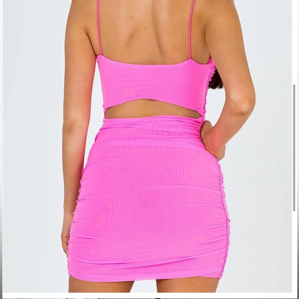 NWT Princess Polly Sz 0 Ruched Mesh Pink Holloway Wishes Mini Dress Barbie Core - Image 2