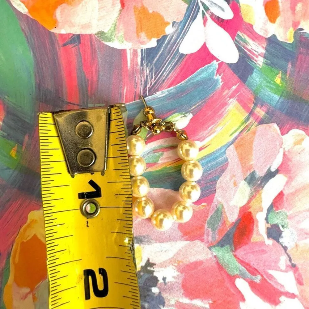 Faux pearl hoop earrings - Image 6