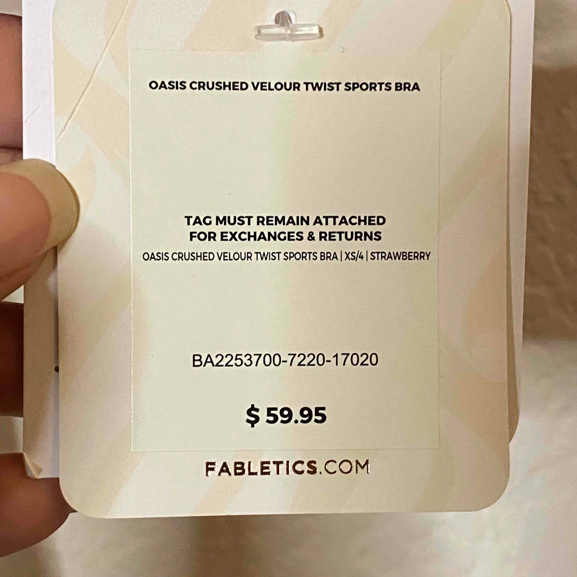 Fabletics Women Red‎ Crushed Velvet Velour Twist Oasis Sports Bra Size XS - Image 3