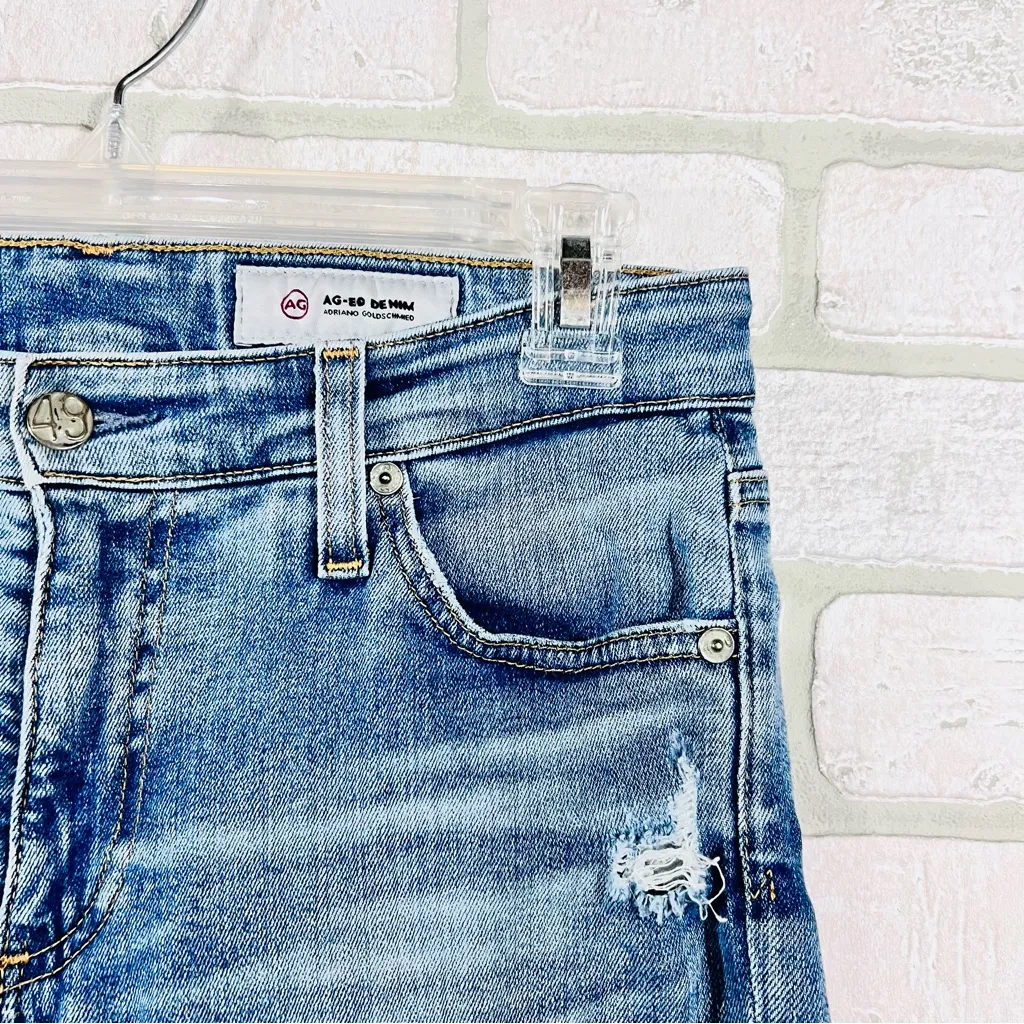 Ag AG-ED Mari Crop High Rise Straight Distressed Jeans Size 28 - Image 8