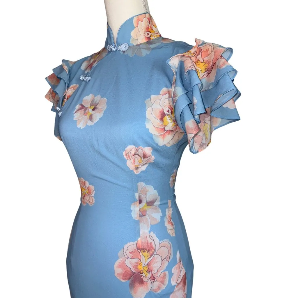 SAU LEE Sylvie Dress in Blue Multi 2 New Womens Floral Gown Long Maxi - Image 5