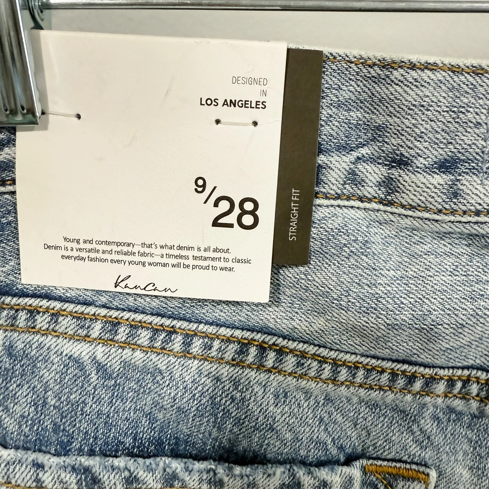 Kancan Trevie Ultra High Rise Straight Leg Jeans Sz 9 27ā NWT Blue - Image 3