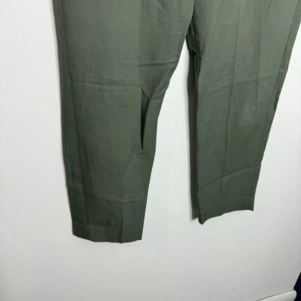 NWOT Vince Coin‎ Pocket Cropped Straight Linen Blend Trousers Sage Size 6 - Image 4
