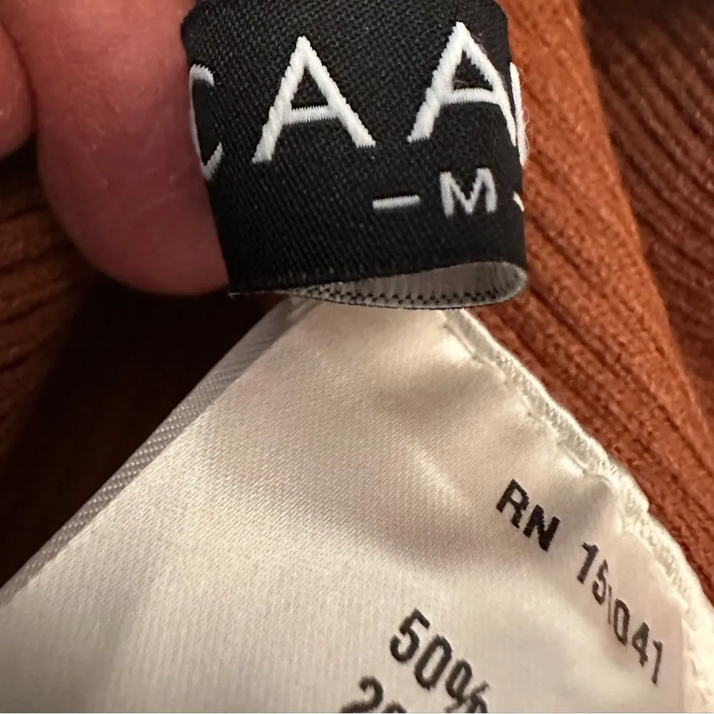 CAARA Ribbed Cutout Turtleneck Midi Sweater Dress - Image 4