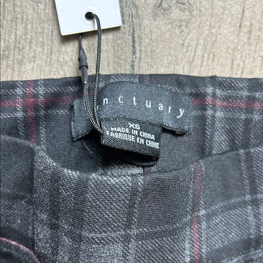 Sanctuary Black and Gray Plaid Pants - Image 2