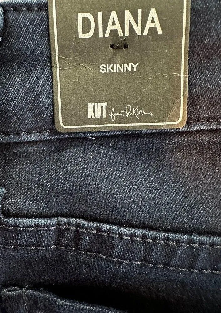 Kut From The Kloth Jeans Womens 4 Diana Skinny Mid Rise Dark Wash Denim NEW - Image 5