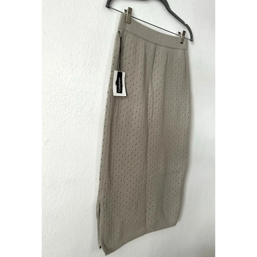 NWT REVOLVE Callahan Genny Skirt Grey Midi Perforated Slit Women Size Small - Image 5