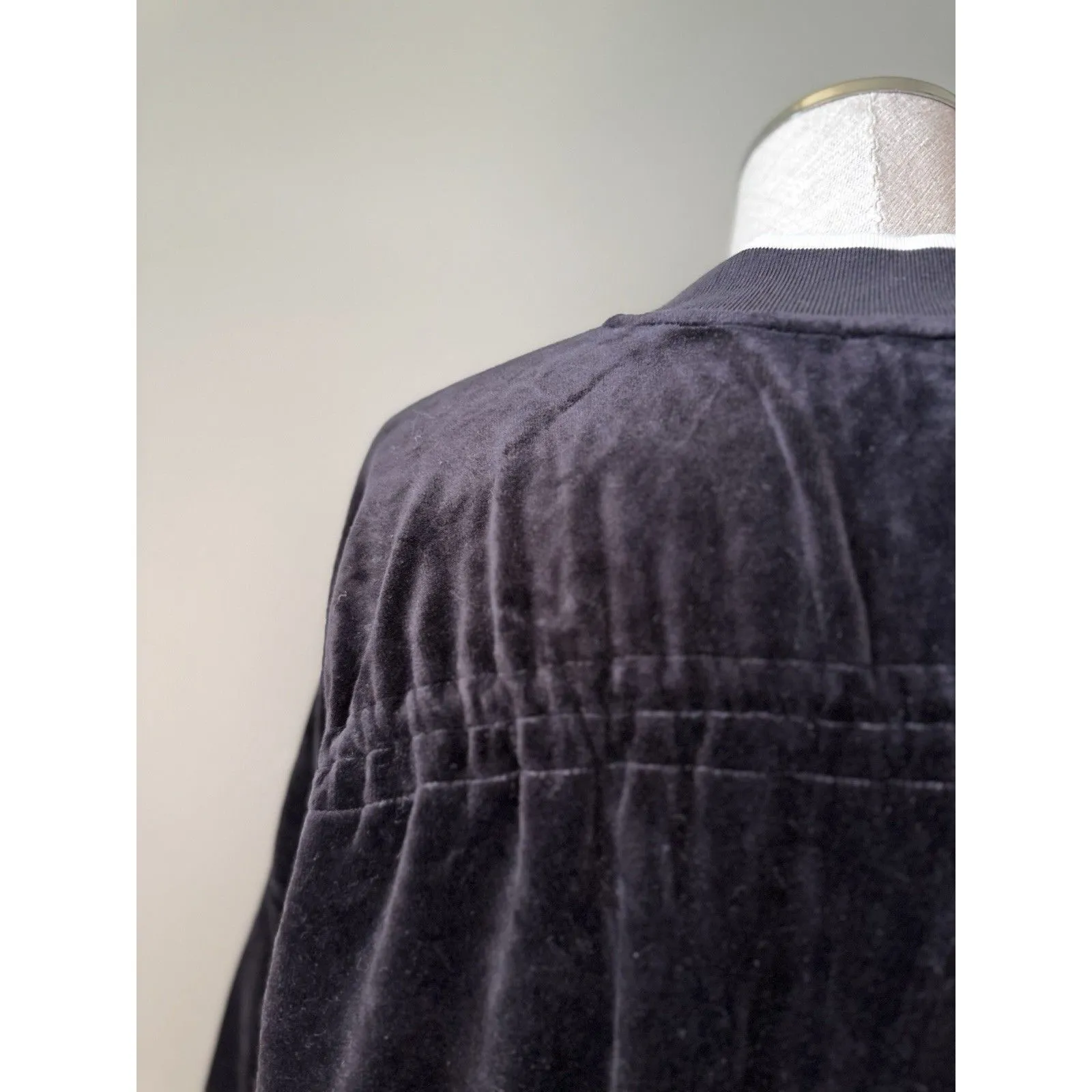 Juicy Couture Black Label Track Velour Ruched Sleeve Jacket Pitch Black Size M - Image 14