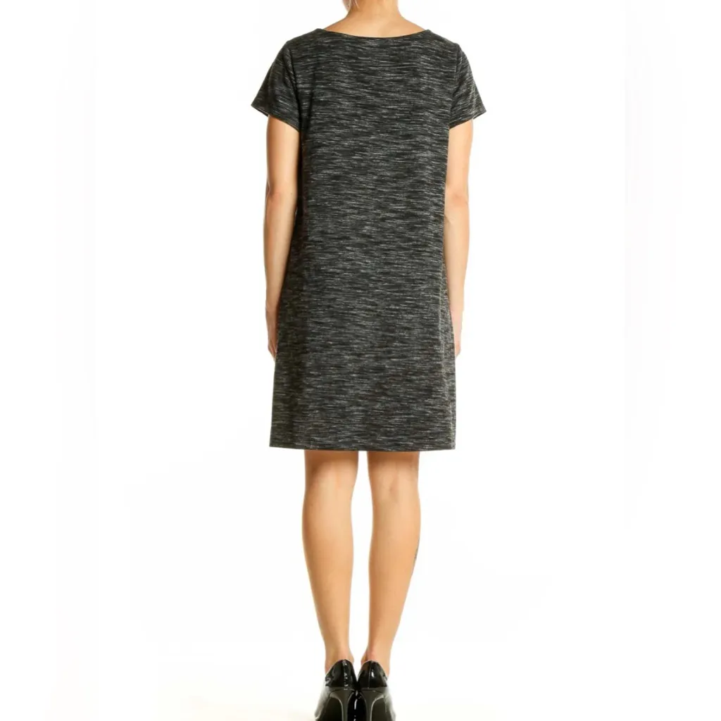 ANN TAYLOR LOFT Charcoal Heathered T-Shirt Dress Size XL - Image 4