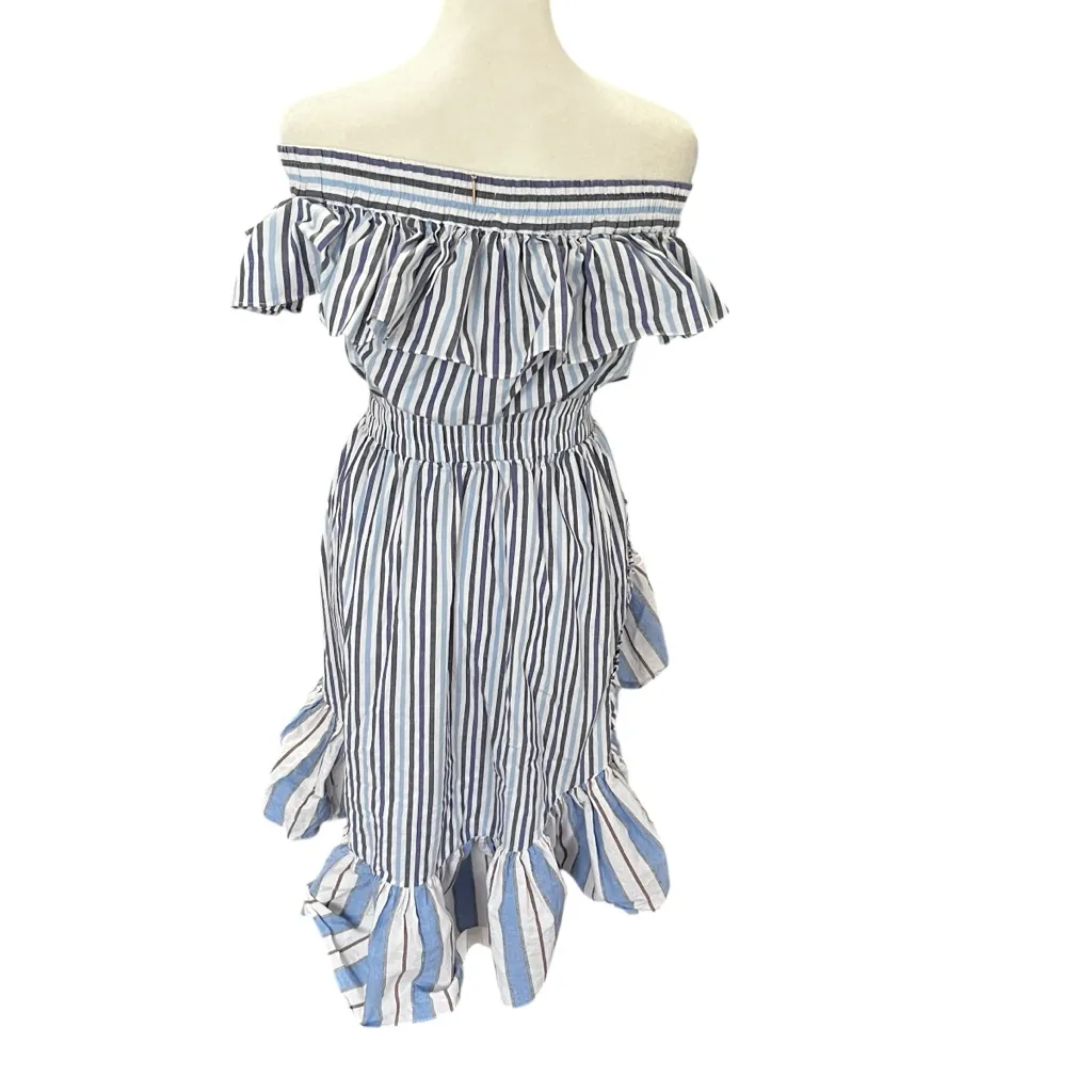 Misa Los Angeles Riley Striped Off Shoulder Ruffle Dress Anthropologie - Image 9