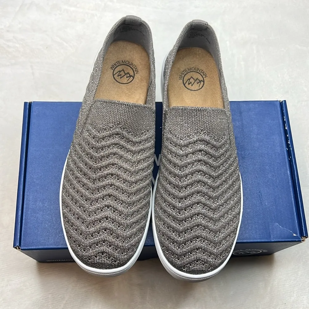 White Mountain  Courage Knit Sneakers- Silver Color- Size 9 - Image 9