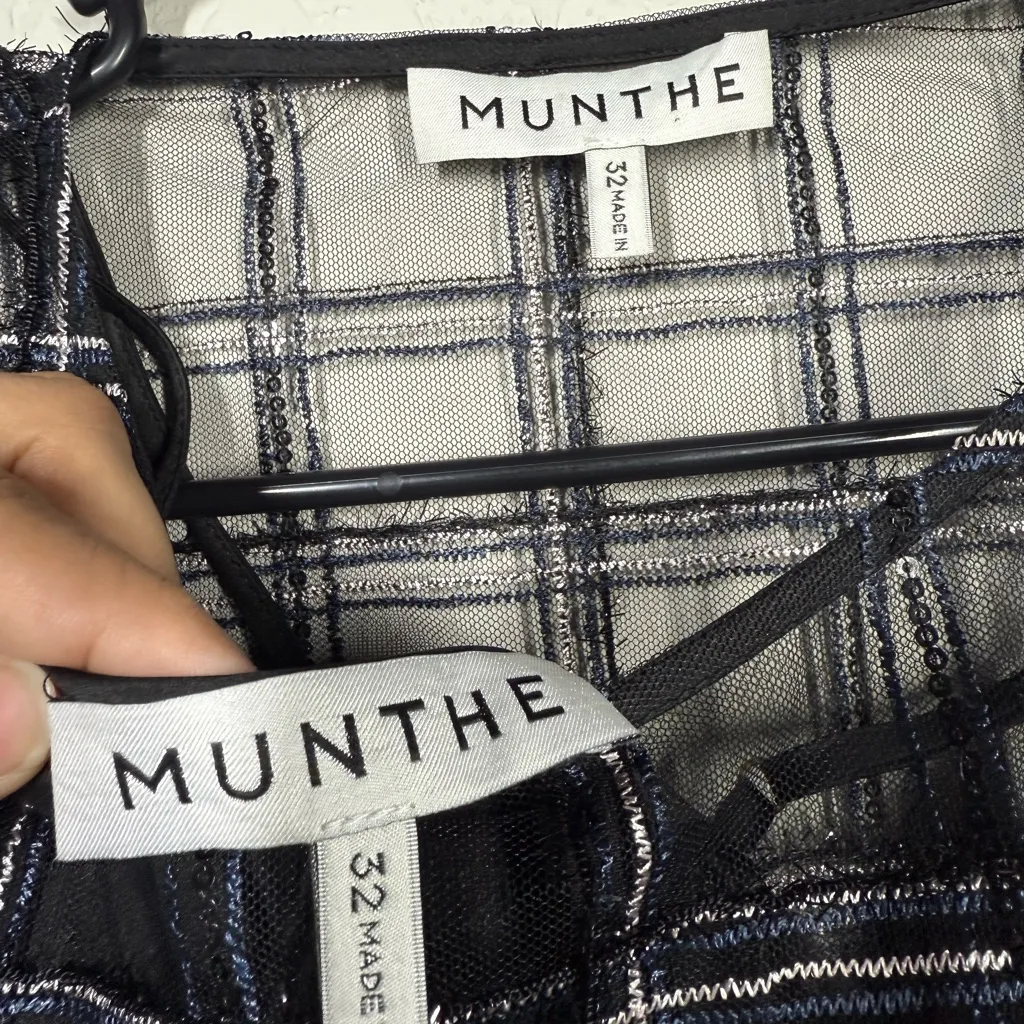 Munthe Lyndall Checked Dress Size US 2 Black - Image 6