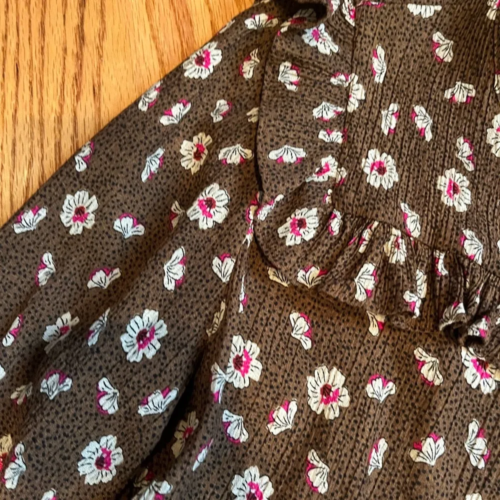 Floral frilly collar blouse Multi Size L - Image 4