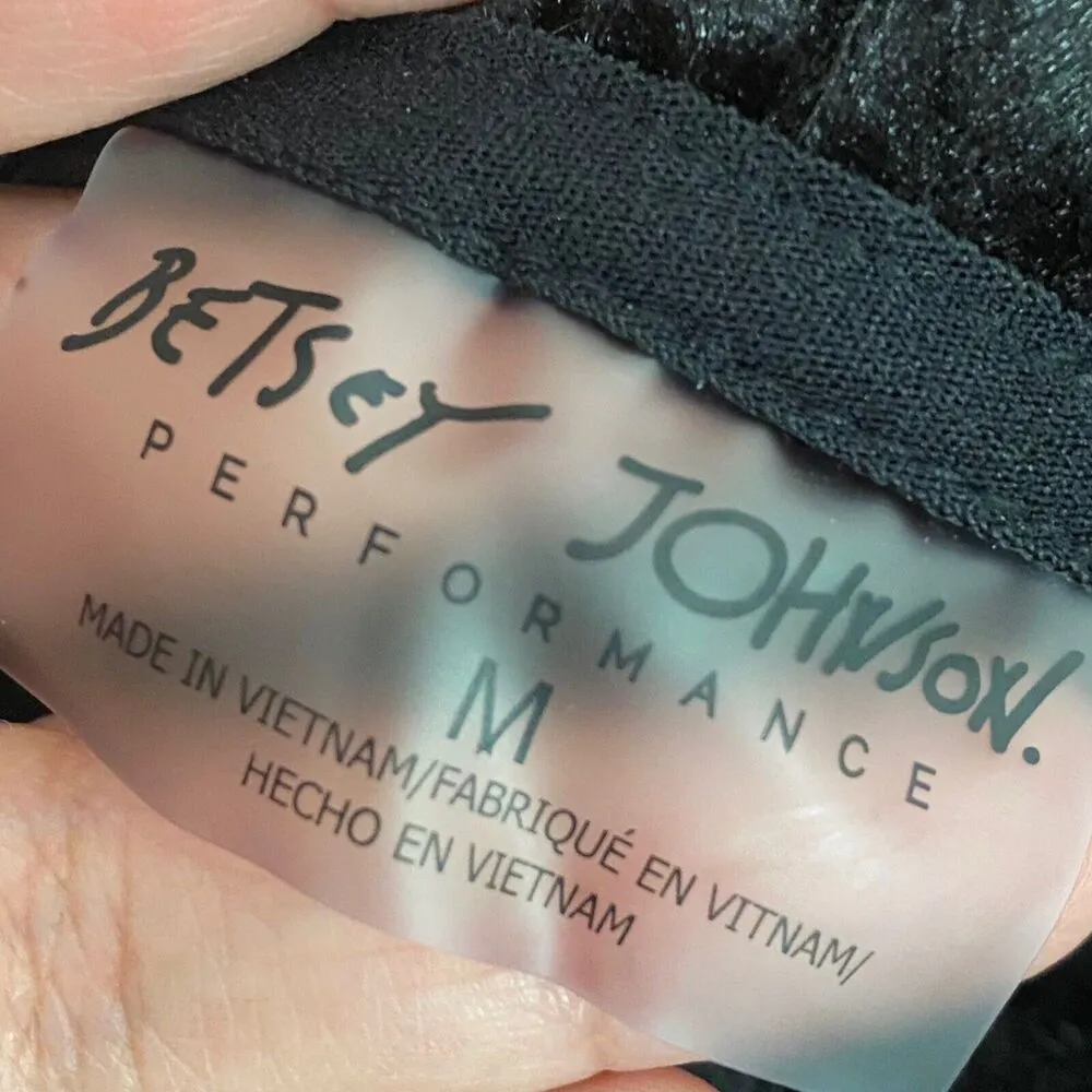 Betsey Johnson Medium Hoodie Jacket Performance Crushed Velvet Black Sweatshirt - Image 6