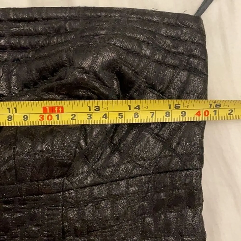 Trina Turk Black Strapless Cocktail Party Dress Womens Size 8 Quilted - Image 6