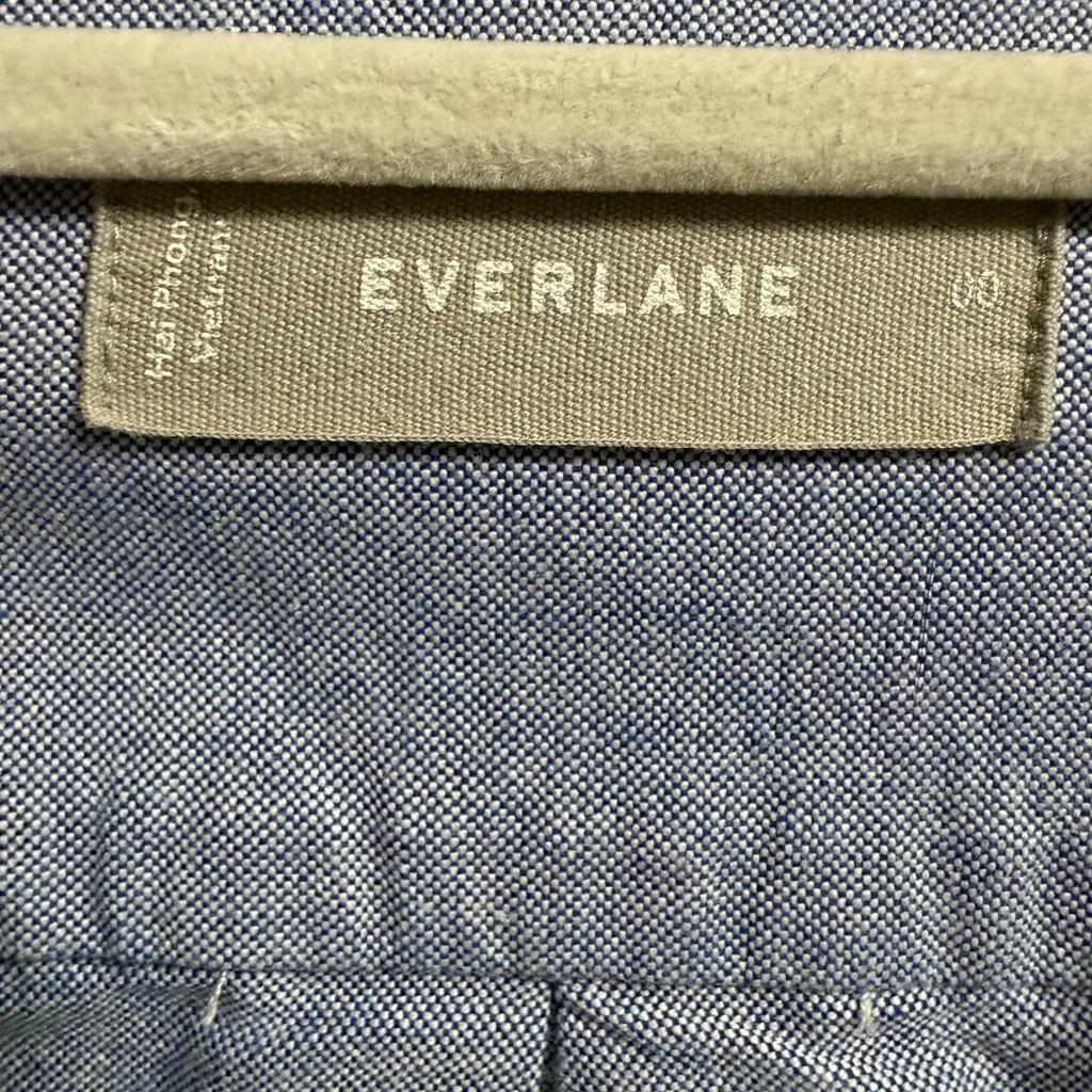 Everlane 100% Cotton Button Down Shirt Classic Chambray Blue Sz 00 Soft Girl Era - Image 3