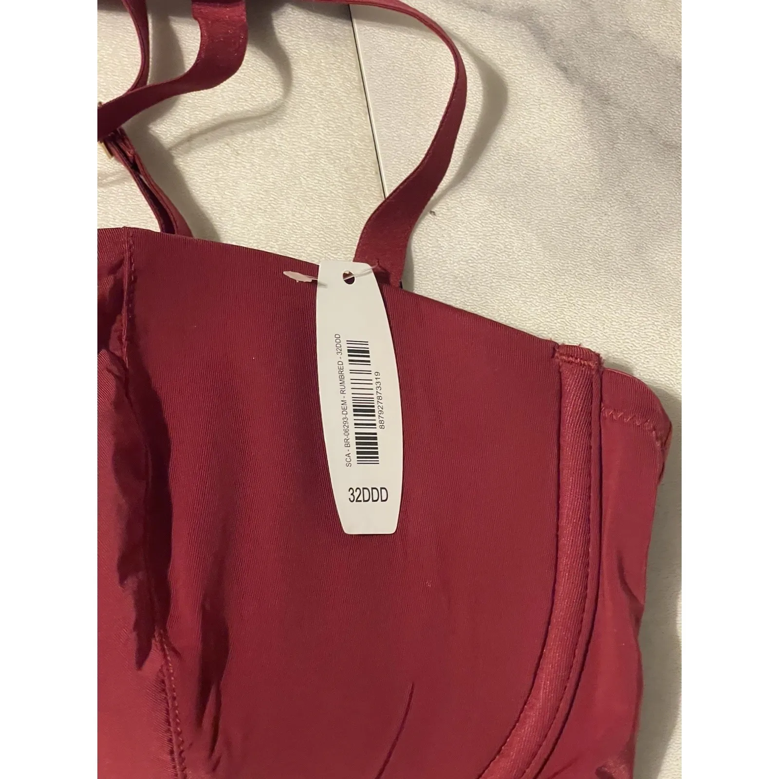 NWT Adore Me bra size 32DDD padded push up burgundy - Image 2