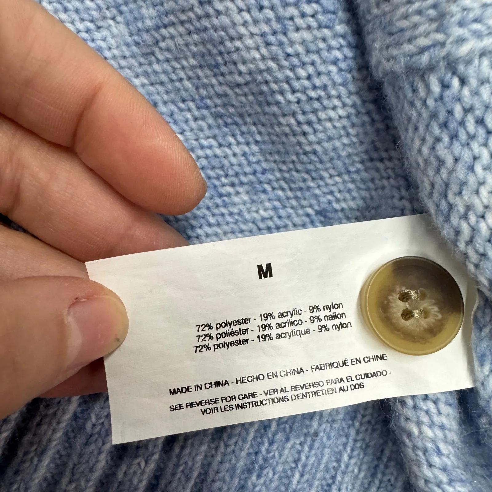 Ella Moss Cardigan Womens Medium Blue Speckled Knit Button Front Sweater - Image 7