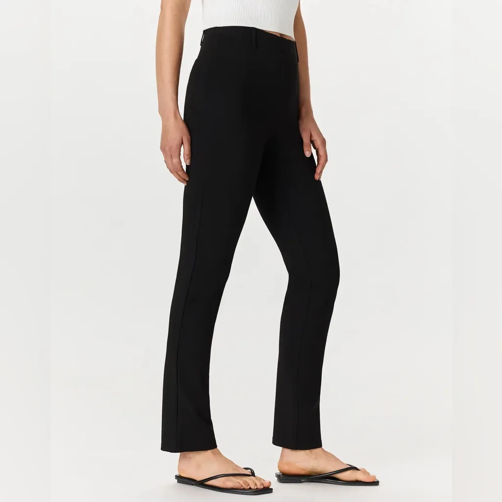 NWT Quince women's ultra-stretch ponte Black straight leg Pants Sz XS 28” Inseam - Image 3