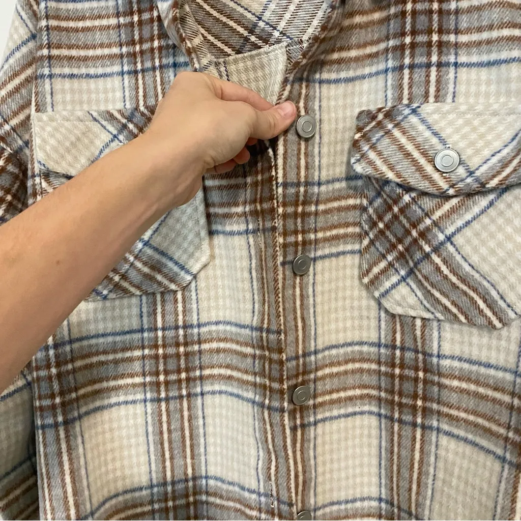 Altar'd State Brown Plaid Shacket size Small - Image 4