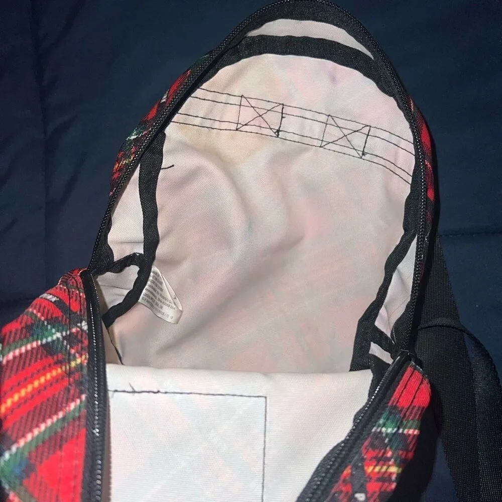 Victoria’s Secret PINK red plaid flannel small mini backpack bag - Image 4