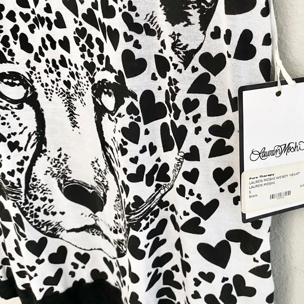 new Lauren Moshi ❤︎ Wendy Heart Face Leopard Tank Top ❤︎ Black ❤︎ Size Small - Image 6