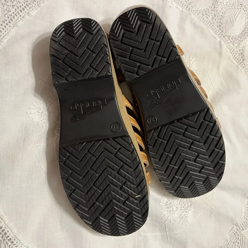 Dansko Leather Strappy Sandals Women’s EU 37 US 6.5/7 Light Brown Open Toe - Image 7