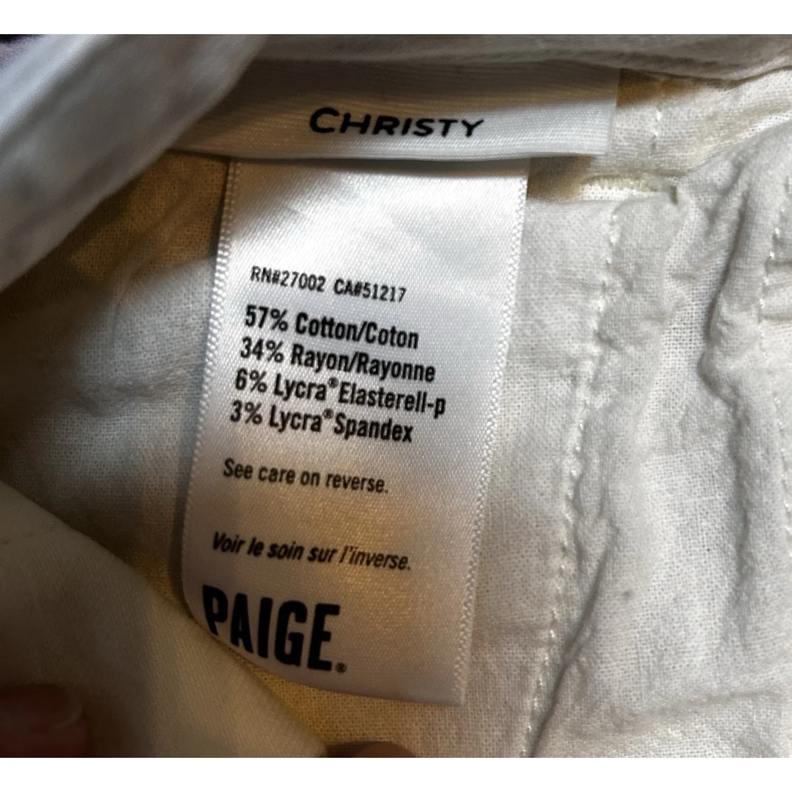 Paige Christy Women’s White Cargo Pants Size 29 Mid Rise Slim Tapered - Image 9