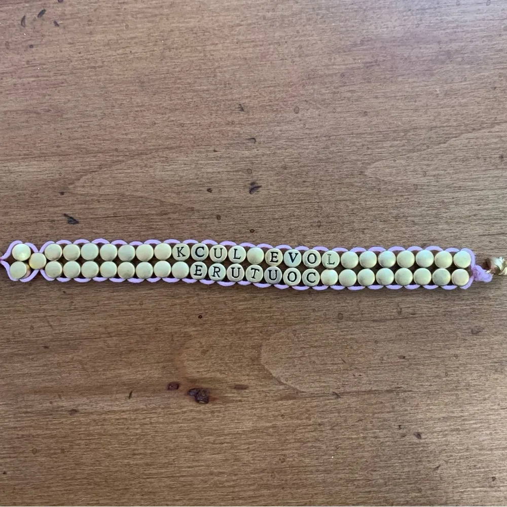 Love Luck Couture Gold Toned Beaded Bracelet Brand New - Image 5