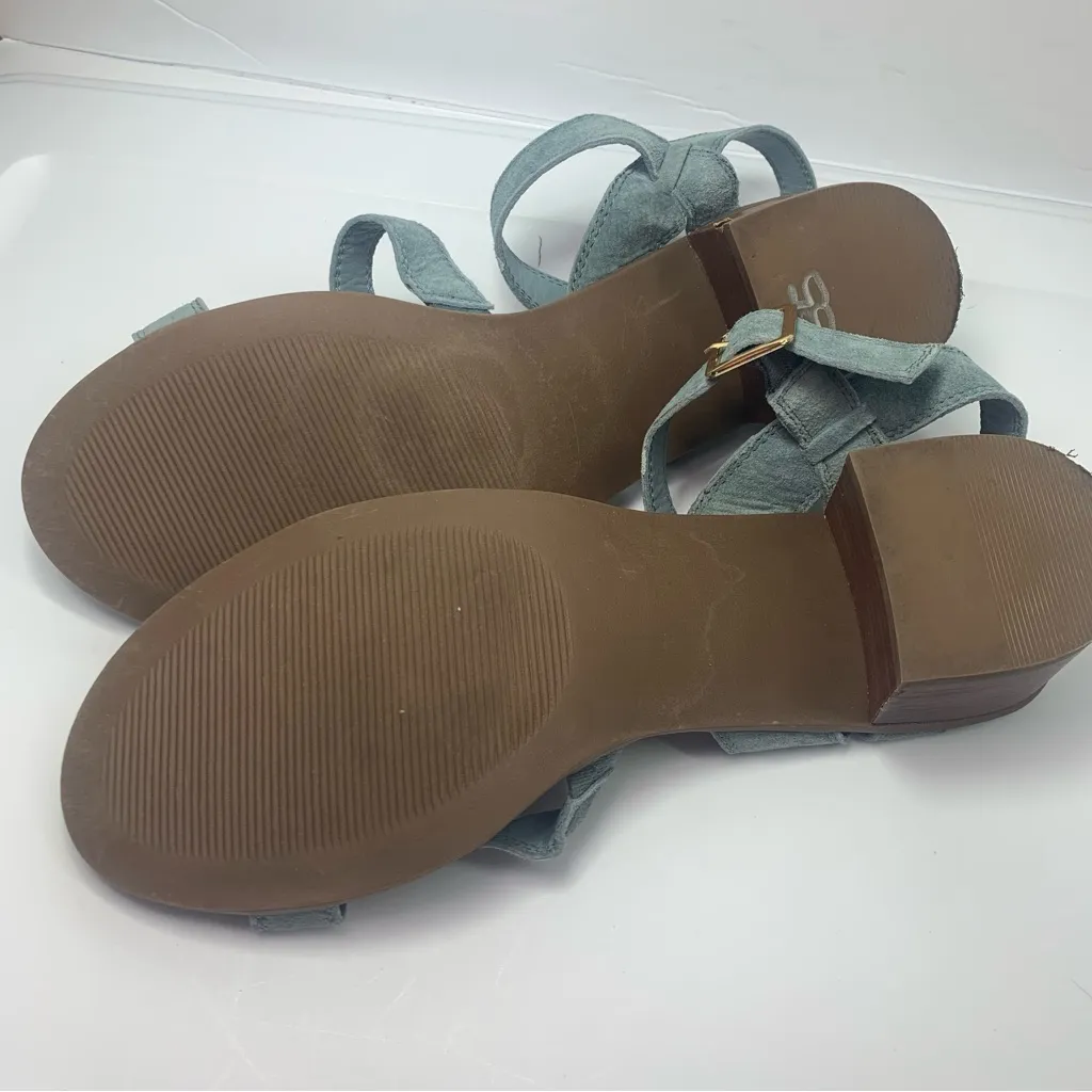 Steve‎ Madden Sandals Raymee Strappy Slingback Light Blue Leather Heels size 9.5 - Image 11