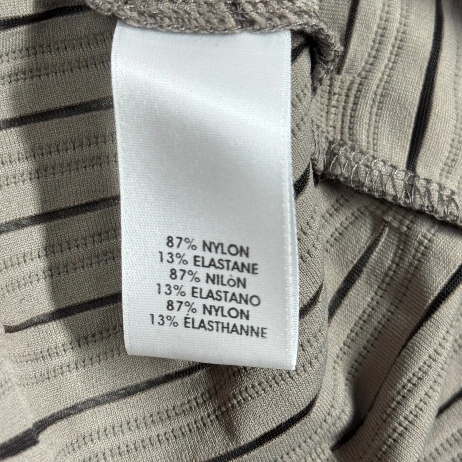 Worth New York Womens Large‎ Beige Brown Stripe Textured Square Neck 3/4 Sleeve - Image 7