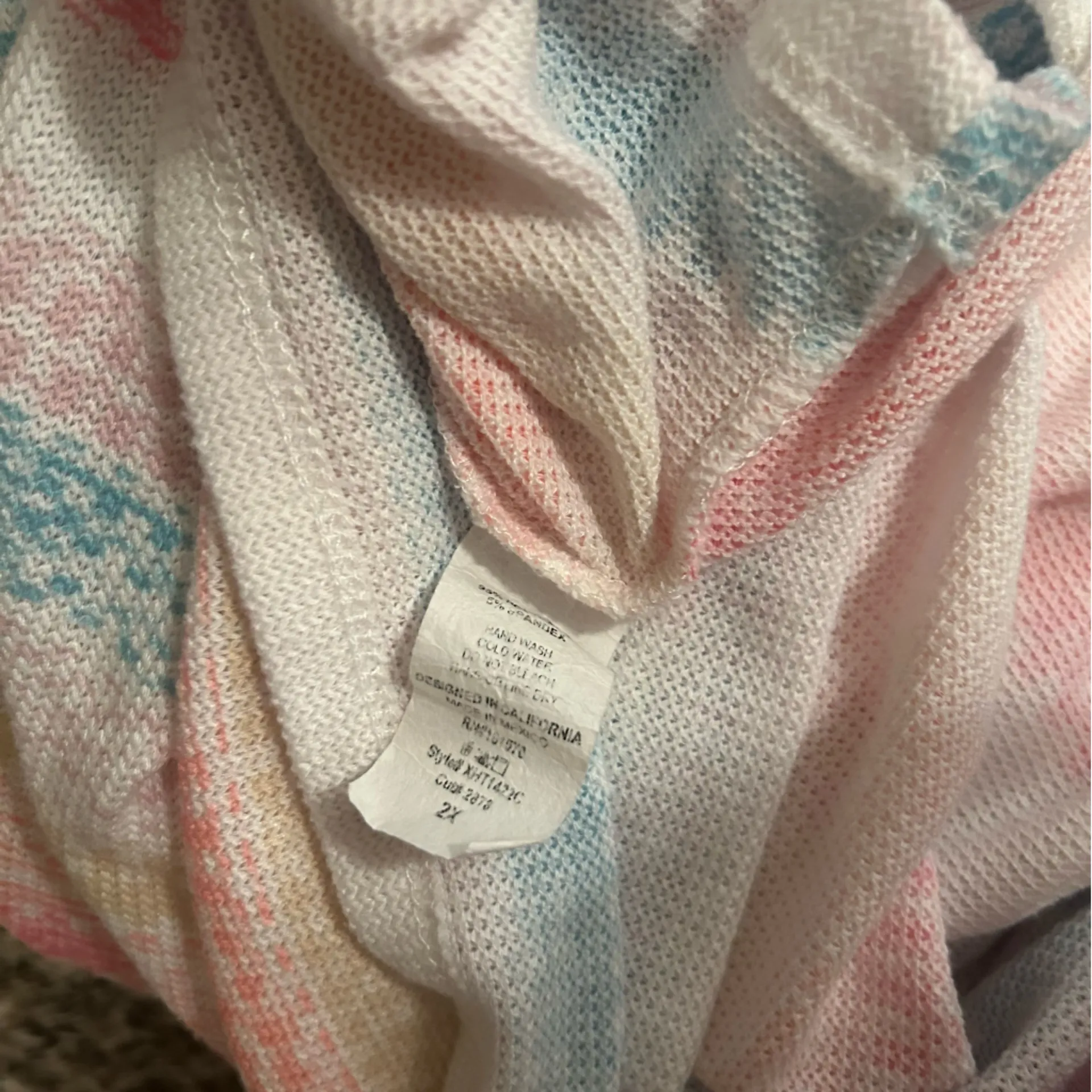 Women’s Haptics Stripe Long Sleeve Short 2X Orange - Image 6