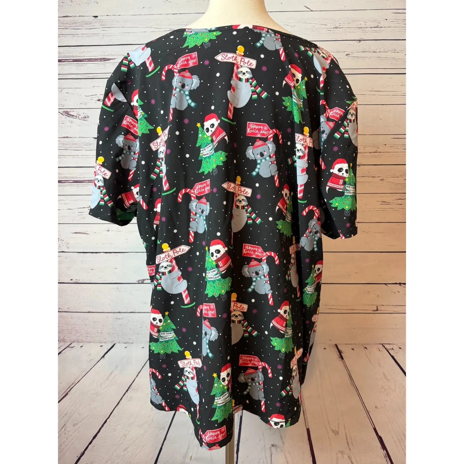 Scrubstar Scrub Shirt Performance Top Panda Plus size 3XL XXXL Christmas 3X‎ NWT - Image 4