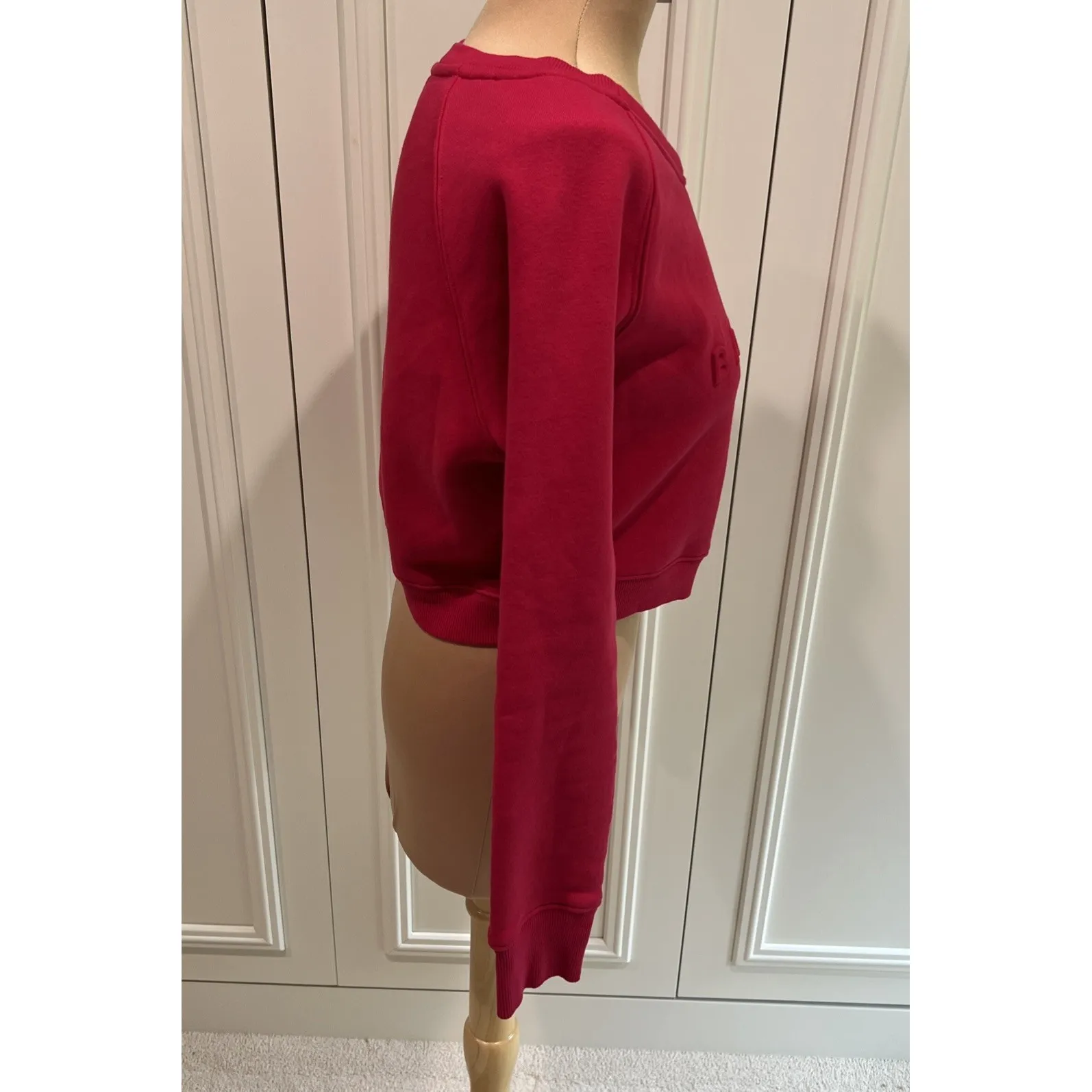 Balance Athletica Essence Cropped Crewneck Sweatshirt‎ Fuchsia Pink - Image 3