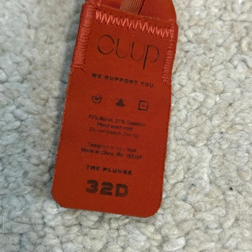 CUUP The Plunge Underwire Mesh Bra Orange Size 32D - Image 3