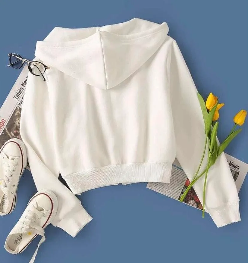 EXPRESS White Zip Up Sweatshirt - Image 2