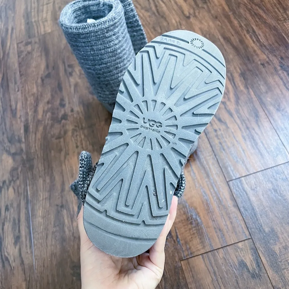 UGG • Cardy II Boot grey ribbed knit sweater triple button fold over slouch - Image 14