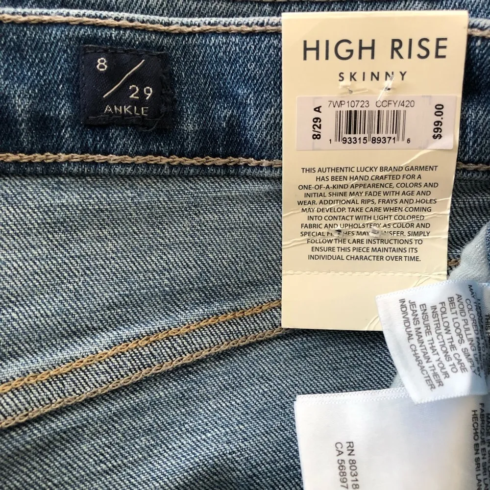 NEW Lucky Brand High Rise Raw Hem Bridgette Skinny Blue Jeans 8/29 - Image 4