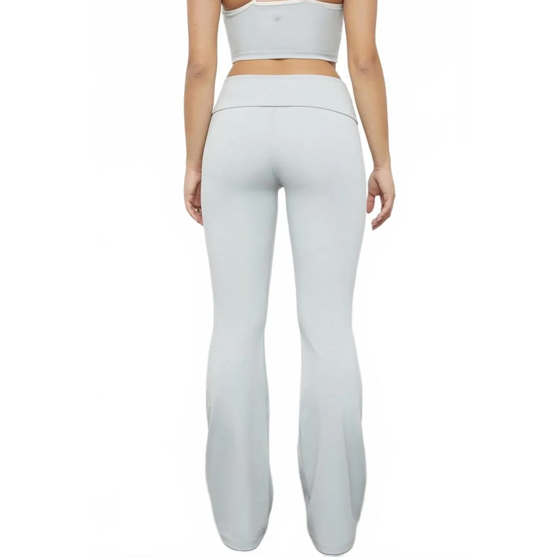 PacSun 1980 PAC WHISPER Active Gray Fold-Over Waistband Flare Yoga Pants NWT XL - Image 3