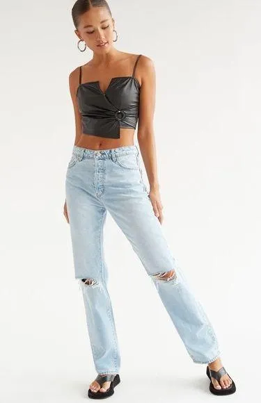 Rolla’s Heidi Jean Holiday Blue Organic High Rise Straight Leg - Image 1