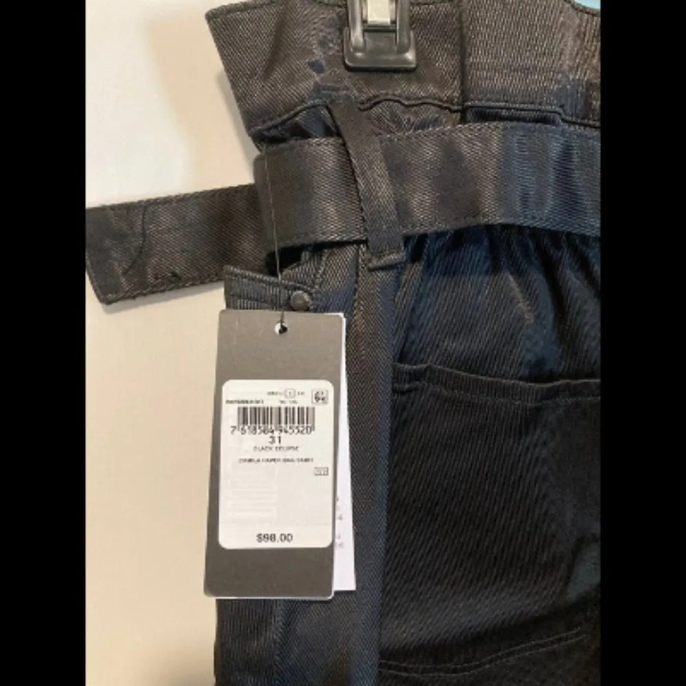 Guess women's size 31 satin belted paper bag high waist four pocketed skirt - Image 6