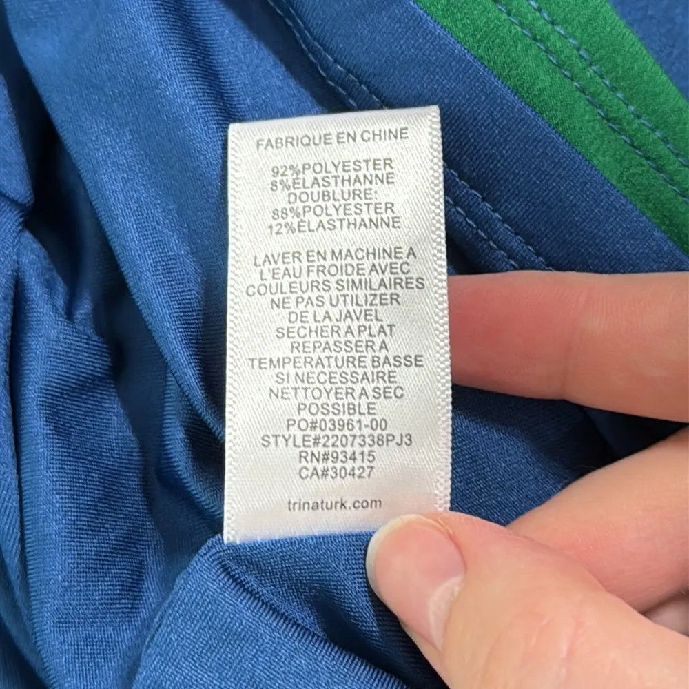 Trina by Turk Multicolored Gathered Front V-neck Mini Dress Dolmain sleeves Sz S - Image 12