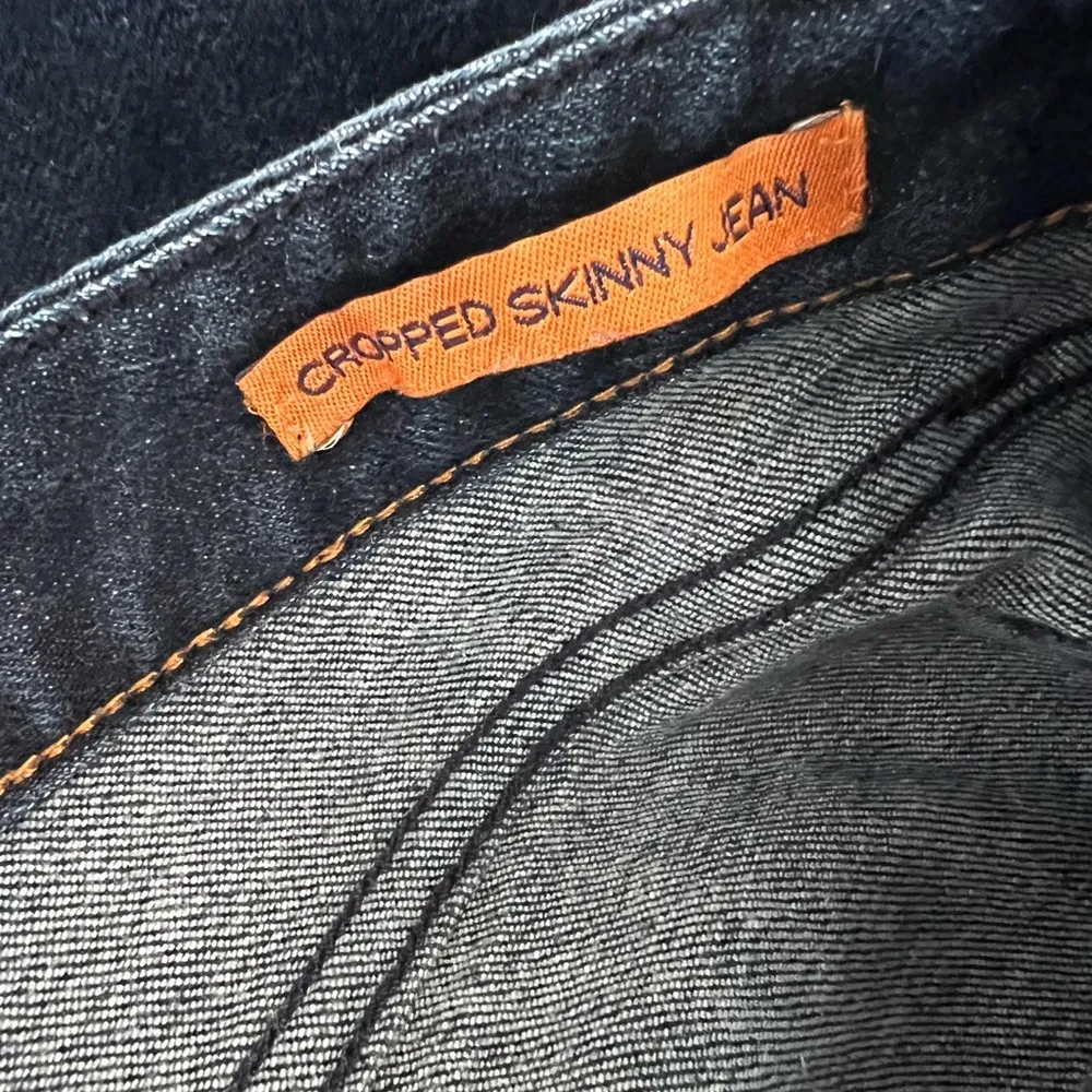 TORY BURCH Cropped Skinny Dark Wash Jean Pants Sz 29 - Image 4